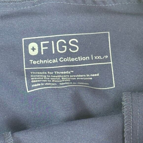 Figs Kade Cargo Scrub Pants Navy Blue FIONx Fabric Tie Waist - US Women’s 2XL/Pe - Picture 10 of 12
